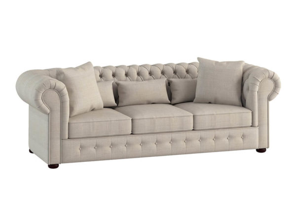 Beige Chesterfield Style Sofa