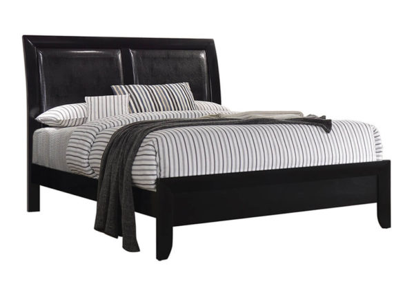 Black Padded Queen Bed Frame