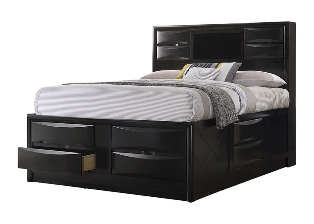 Black Queen Storage Bed Frame