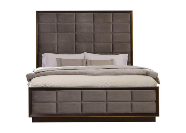 Contemporary Gray Tufted Queen Bed Frame