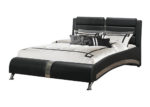 Contemporary Leatherette Queen Bed Frame in Black