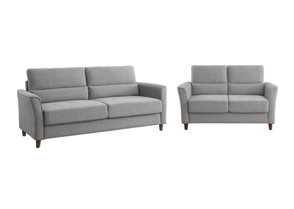 Gray Flared & Tufted Sofa & Loveseat Set