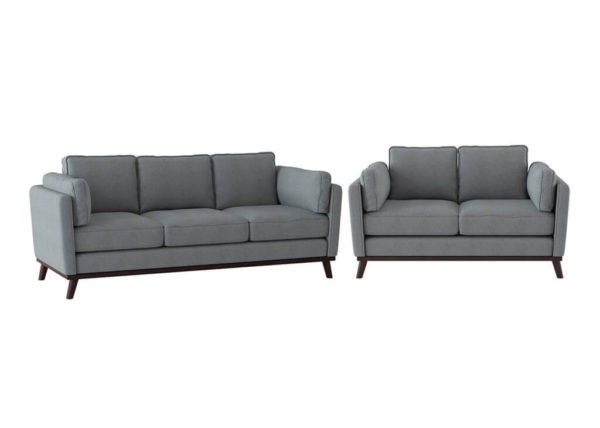 Gray Mid-Century Modern Sofa & Loveseat Set