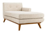 Mid-Century Right-Facing Chaise in Beige