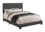 Modern Upholstered Queen Bed Frame in Charcoal