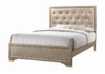 Queen Champagne Button Tufted Bed Frame
