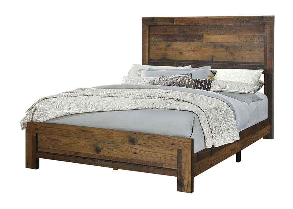 Rustic Brown Queen Bed Frame