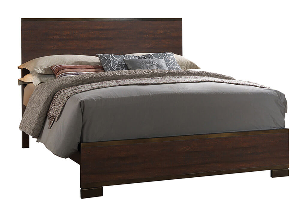 Tobacco-Colored Queen Bed Frame
