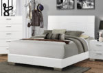 White Glossy Queen Panel Bed Frame