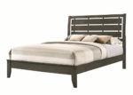 Wood Slatted Queen Bed Frame in Gray
