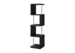 4-Shelf Geometric & Chrome bookcase in Black
