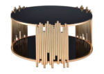 Black & Gold Glass Top Coffee Table