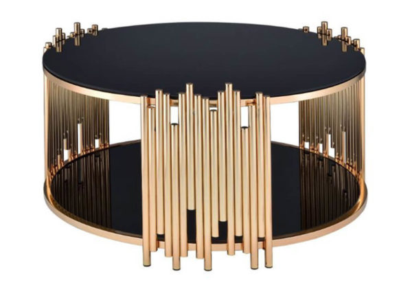 Black & Gold Glass Top Coffee Table