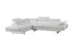 Contemporary White Leather Gel Sectional