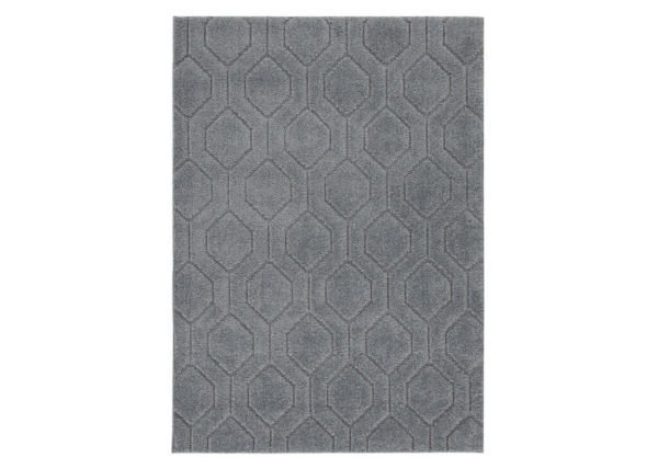 Gray Hexagon Pattern Rug