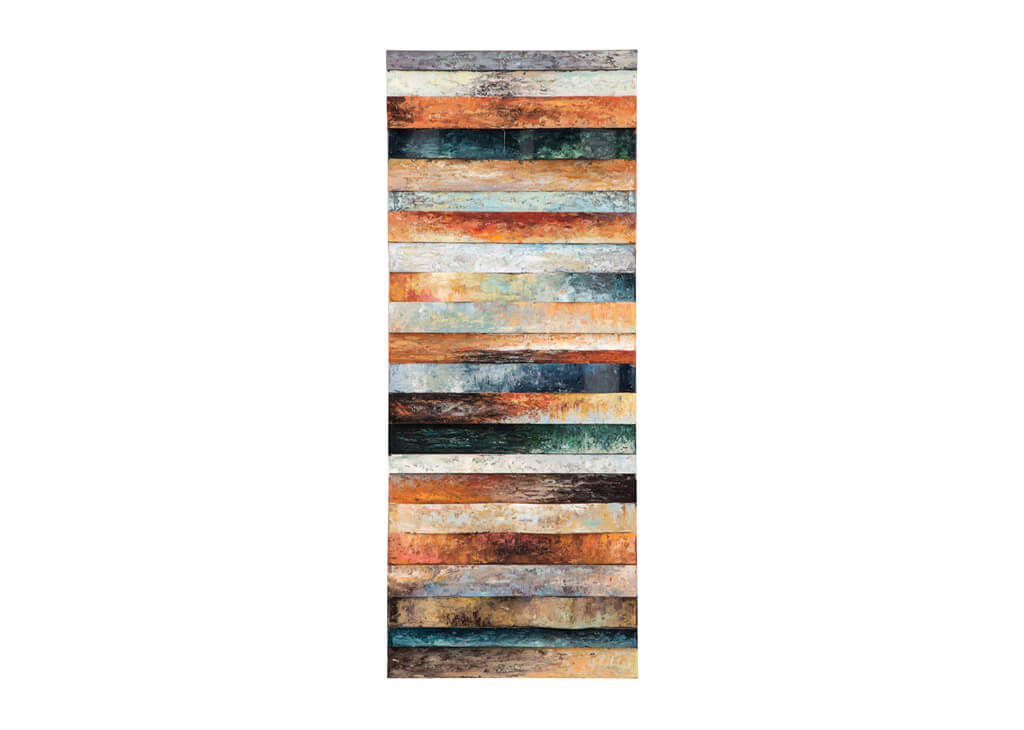 Multi-Colored Plank Design Wall Art
