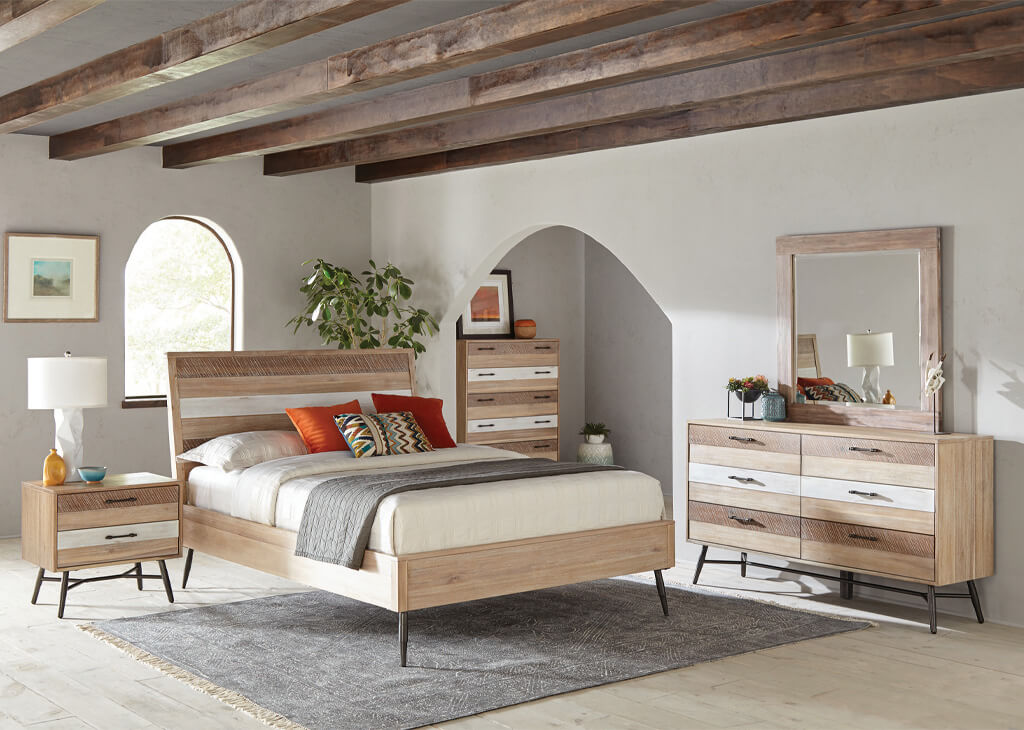 Multi-Colored Rustic Queen 5 PC Bedroom Set