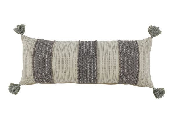 Neutral Striped Accent Pillow