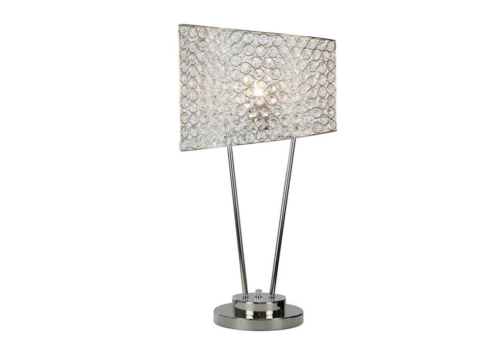 Nickel & Crystal Shade Table Lamp