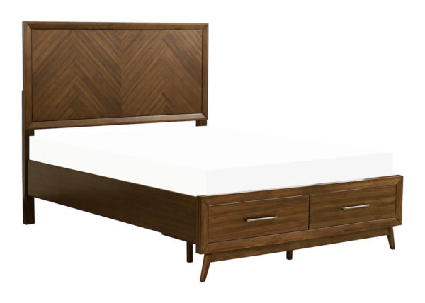 Walnut Mid-Century Inspired Full Bed