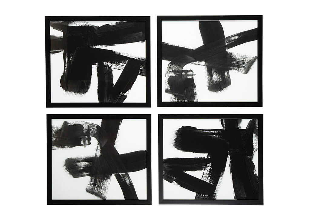 Abstract Black & White Wall Art Set