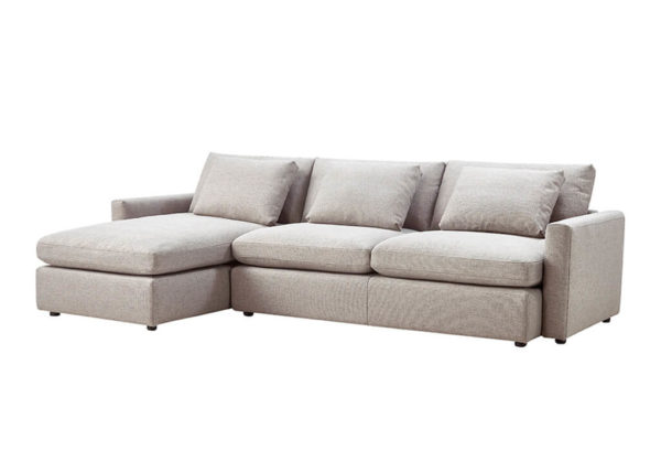 Contemporary Cream Modular Sectional, 2 Piece