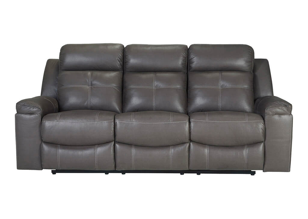 Faux Suede Dark Gray Recliner Sofa