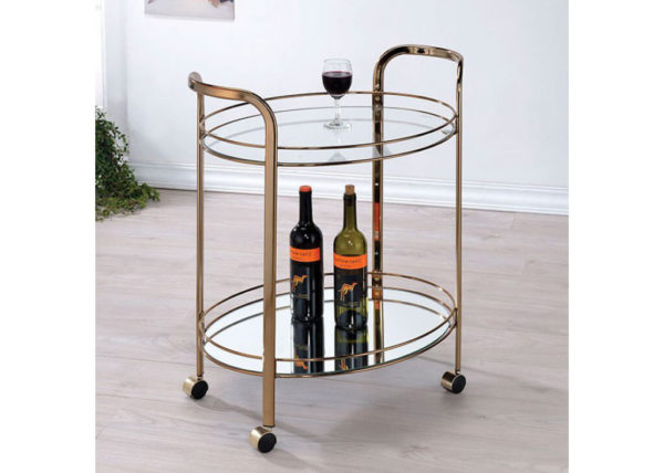 Oval Champagne & Glass Bar Cart