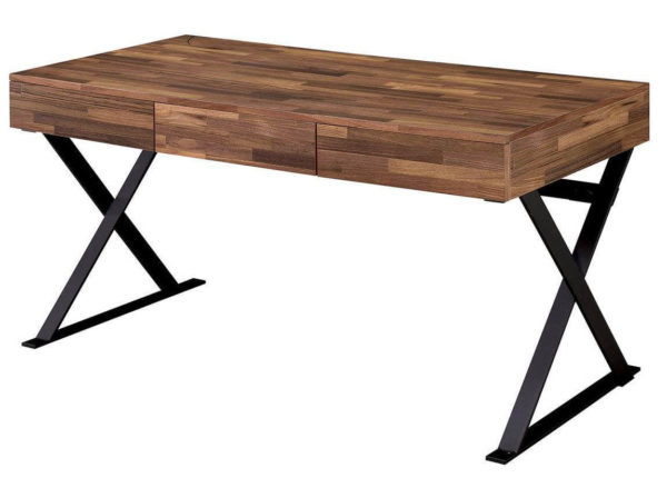 Industrial Wood-Paneled Desk