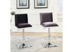 Contemporary Padded Swivel Bar Stool in Black