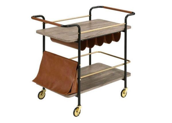 Contemporary 2-Tier Bar Cart