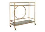 Contemporary Antique Gold Bar Cart