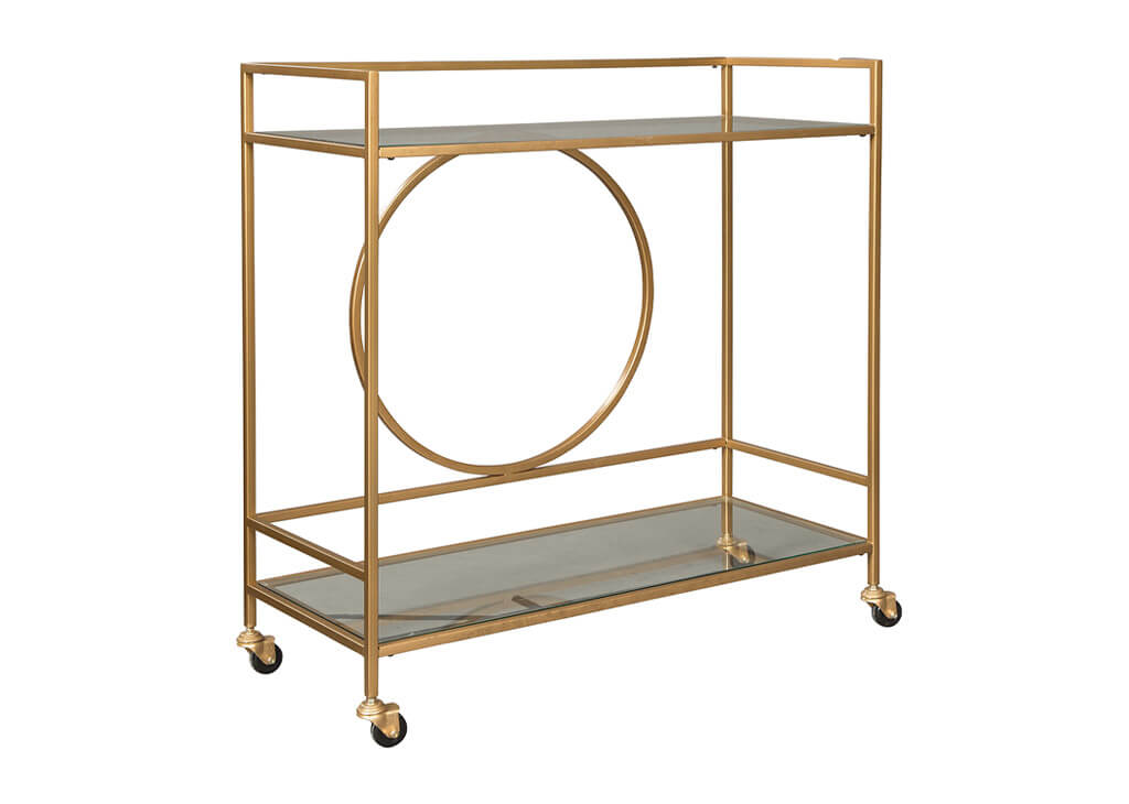 Contemporary Antique Gold Bar Cart