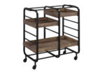 Contemporary Wood Tray Bar Cart in Black