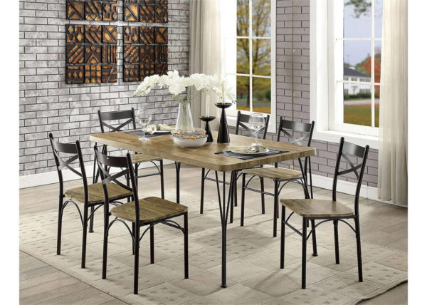 Dark Bronze & Natural 7 PC Dining Set