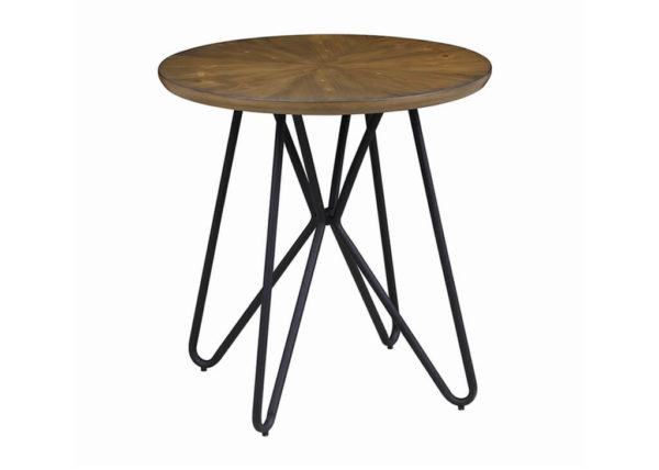 Dark Brown & Black Mid-Century End Table