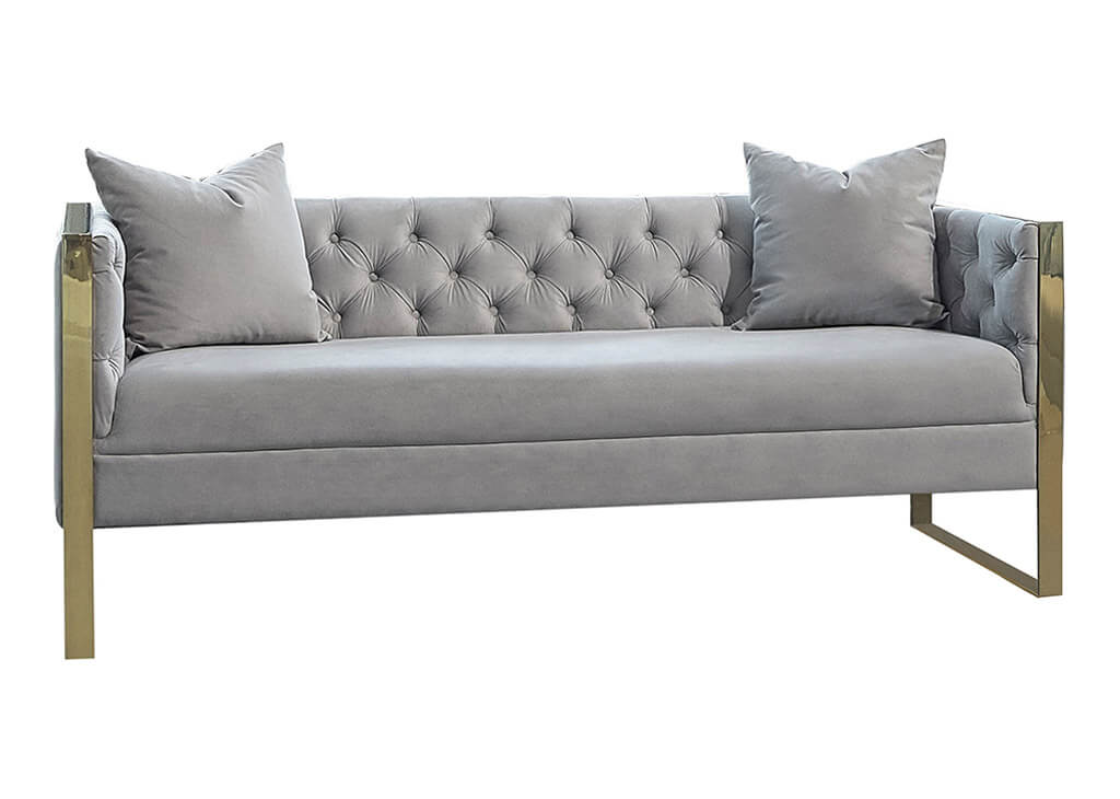 Glam Light Gray Sofa