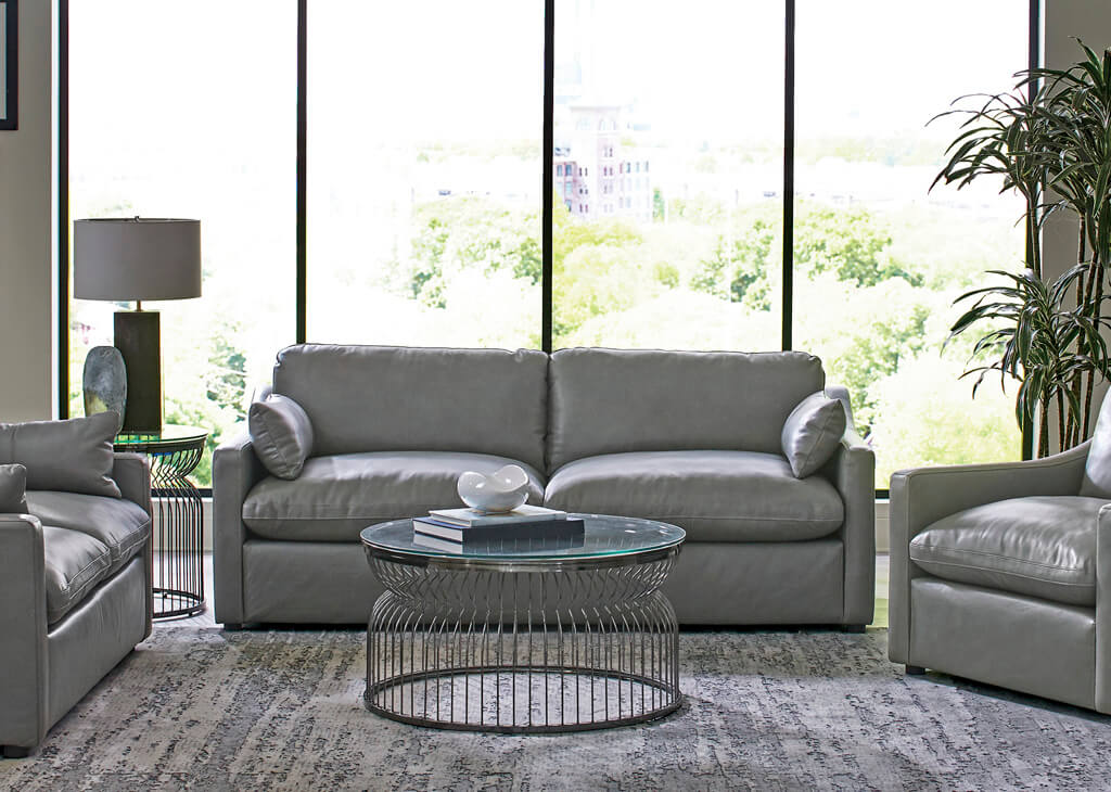 Gray Top-Grain Sofa