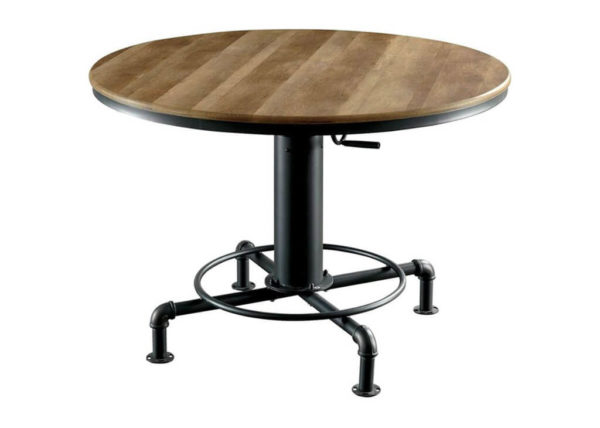 Industrial Two-Tone Height Adjustable Table in Black