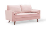 Mid-century Modern Velvet Loveseat in Pink