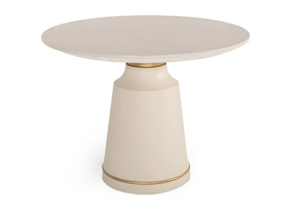 Off-White Concrete & Brass Coffee Table