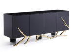 Sculptural Black & Gold Base Buffet