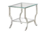 Square Chrome & Glass End Table