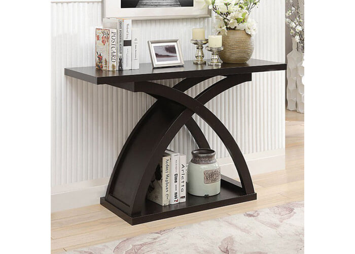 Espresso X-Cross Sofa Table