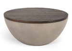 Concrete & Oak Drum Base Coffee Table