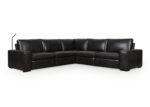 Contemporary Black Italian Leather Sectional