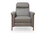 Contemporary Gray Italian Leather Recliner Chair
