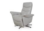 Gray Italian Leather Swivel Recliner Chair with 5-star point legs