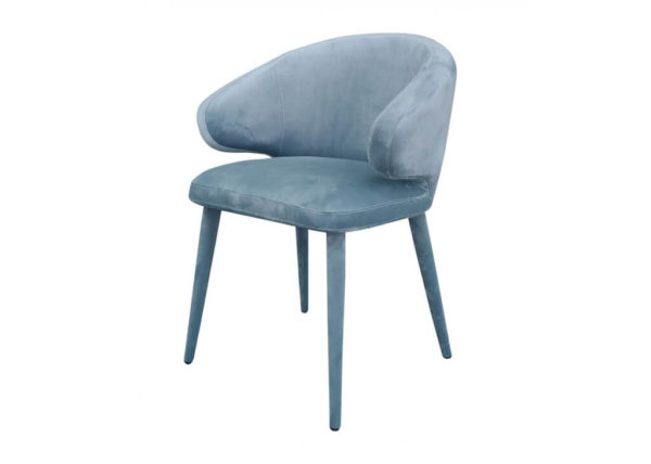 Blue Velour Dining Chair Set
