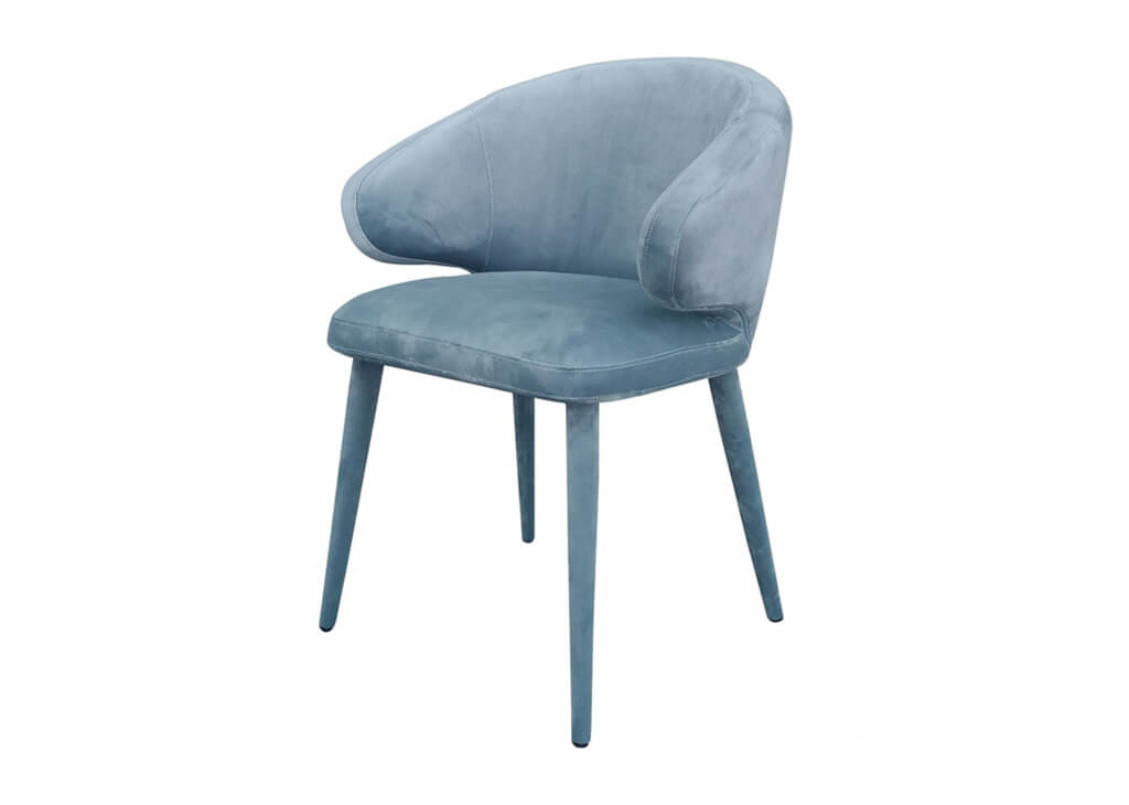 Blue Velour Dining Chair Set